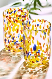 Multi Set of 2 Bright Confetti Tumbler Glasses - Image 2 of 4