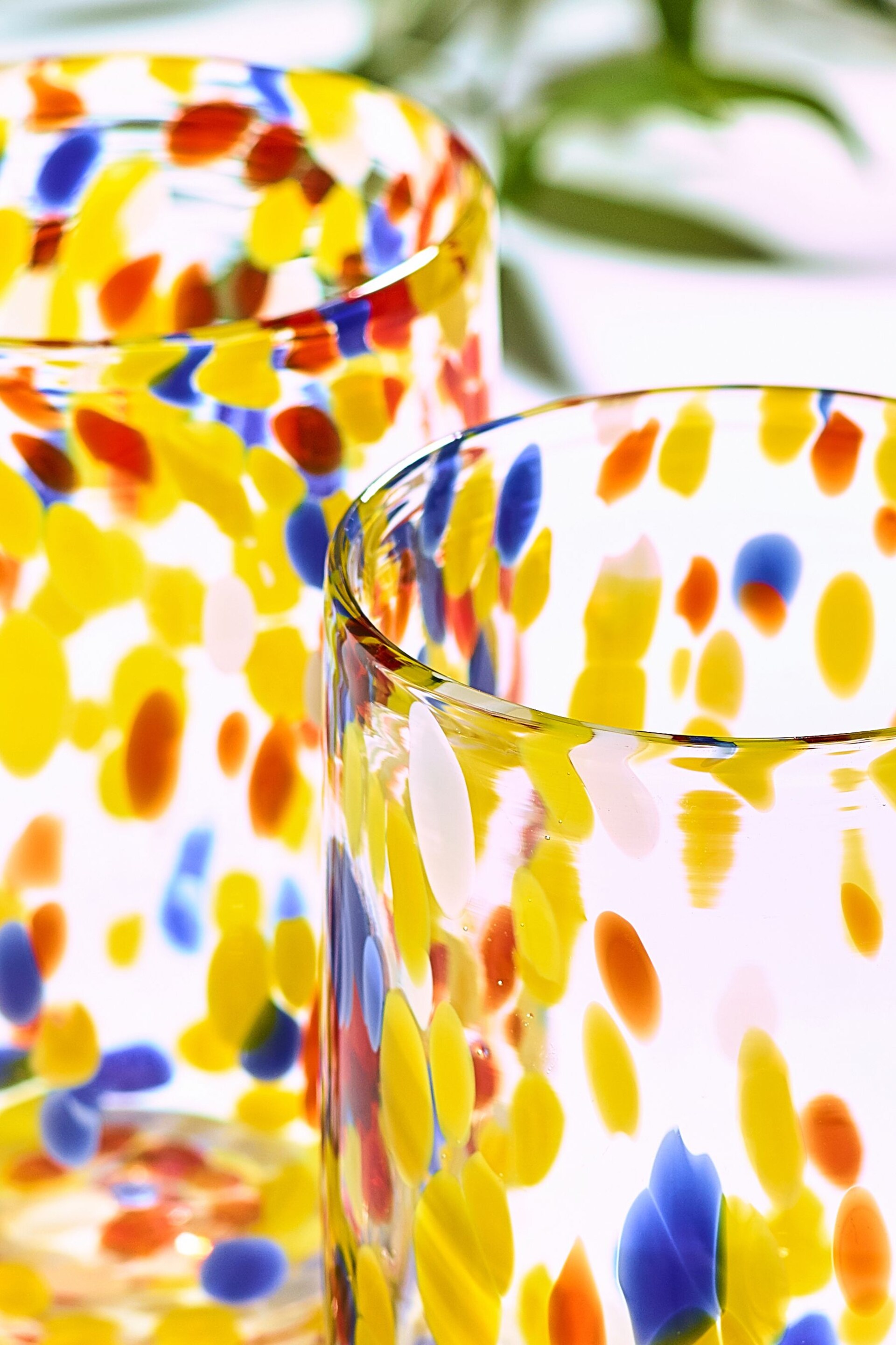 Multi Set of 2 Bright Confetti Tumbler Glasses - Image 3 of 4