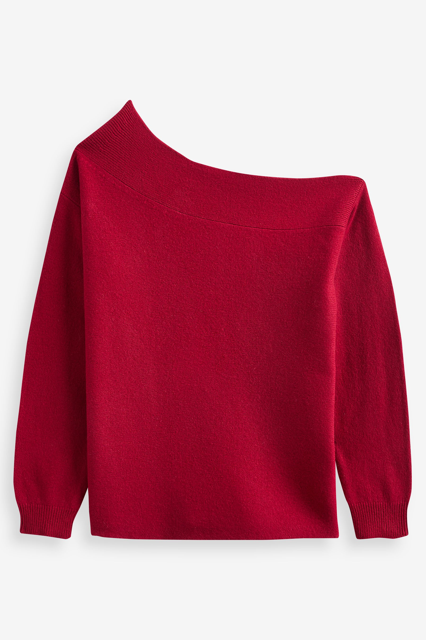 Buy Dark Red Premium 100 Wool Off The Shoulder Jumper from Next Luxembourg
