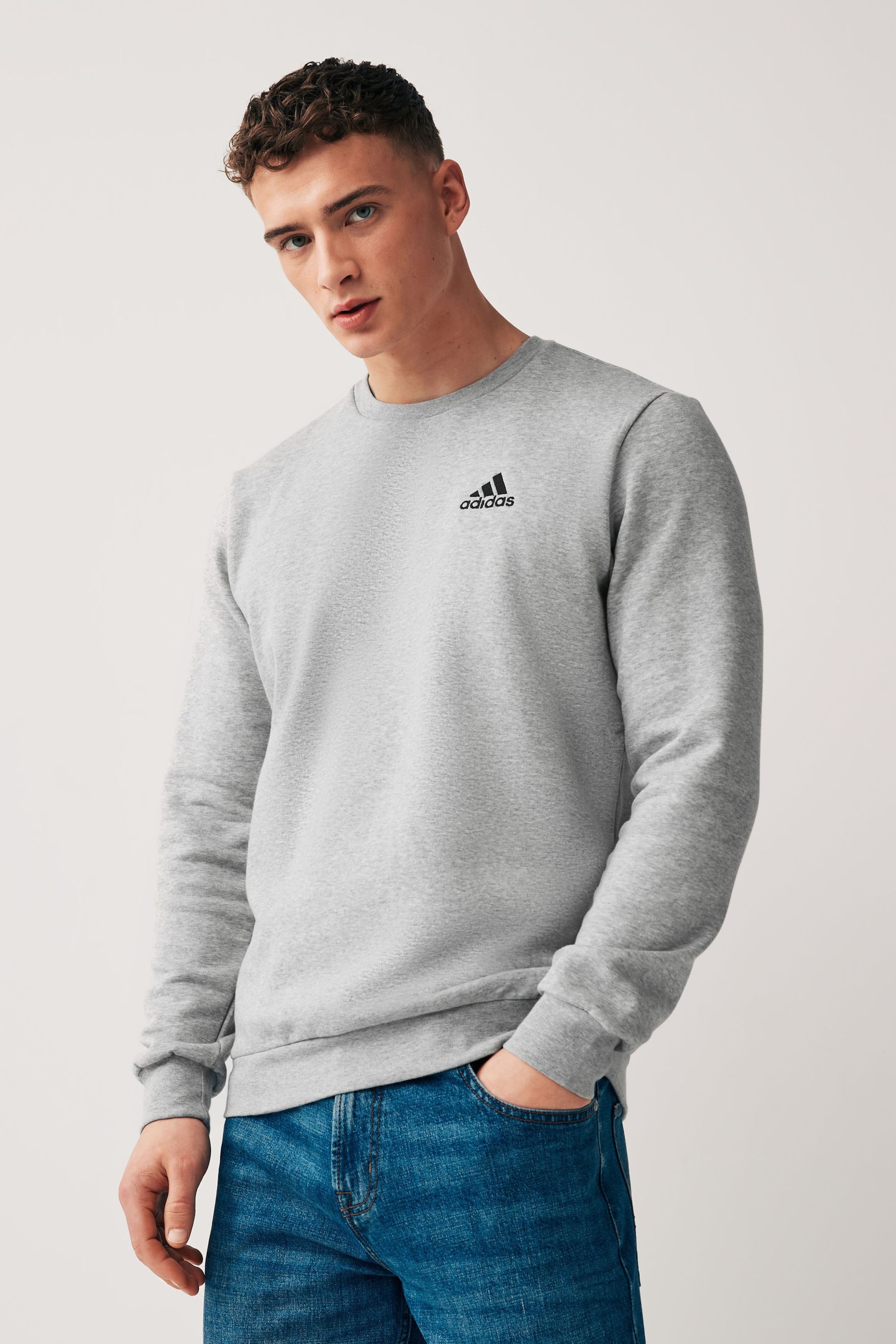 adidas Grey Feelcozy Sweatshirt - Image 1 of 5
