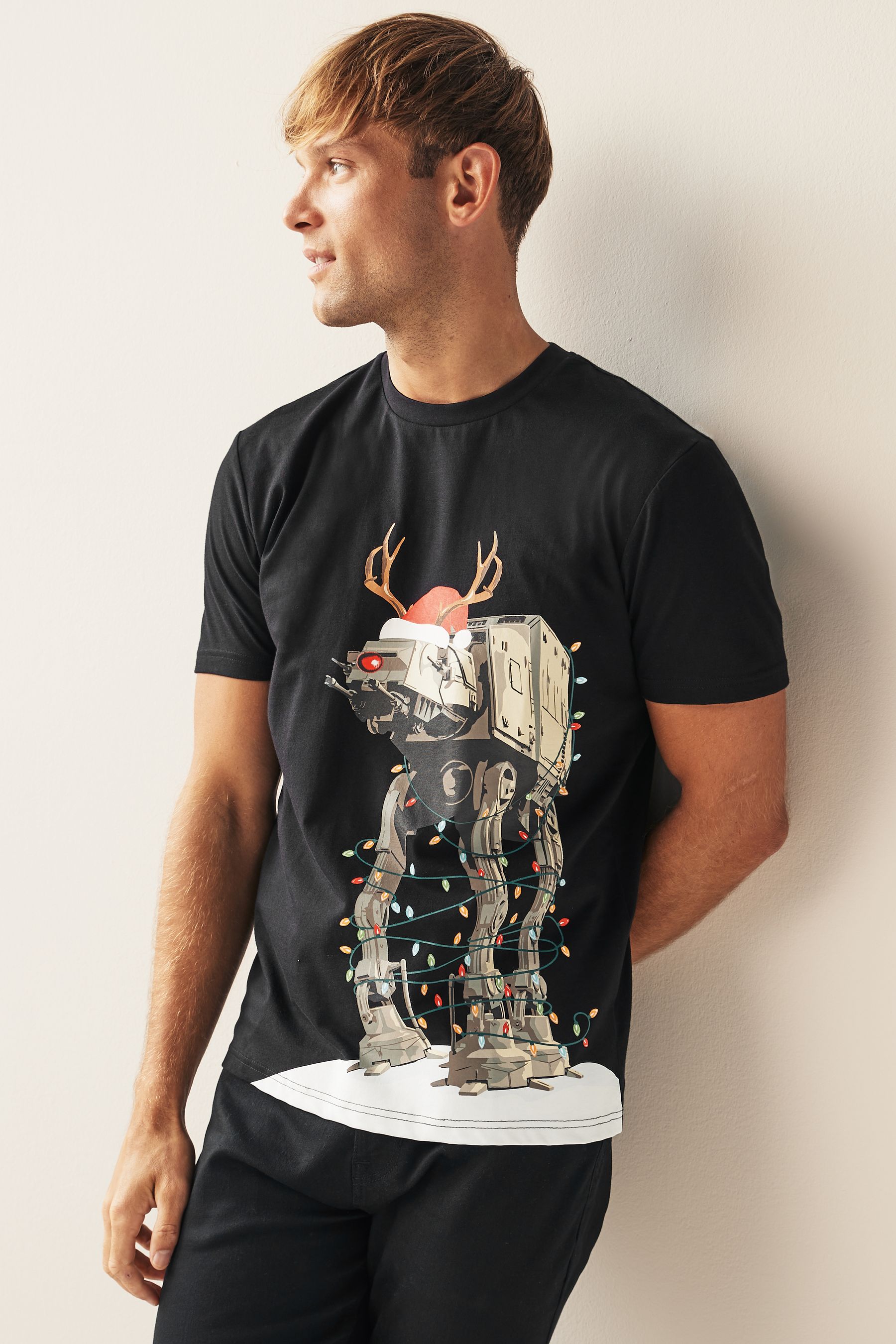 Buy AT AT Star Wars Christmas License T Shirt from Next Luxembourg
