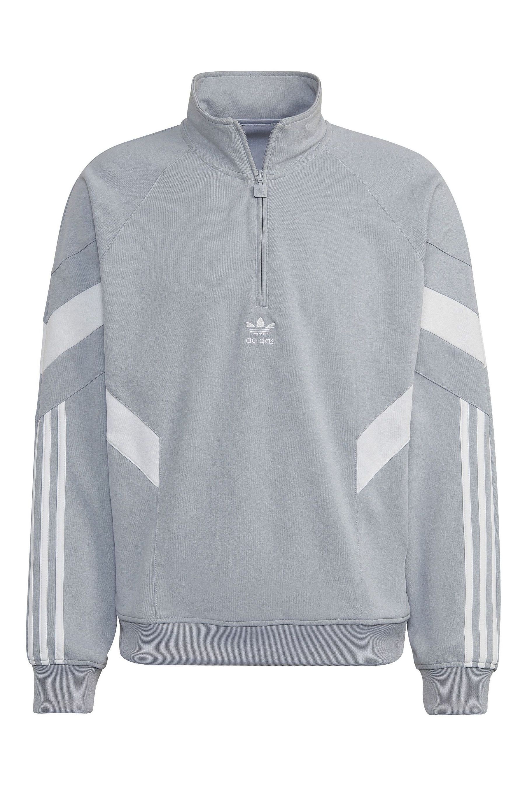 Adidas originals sport logo half zip sweatshirt in gre best sale