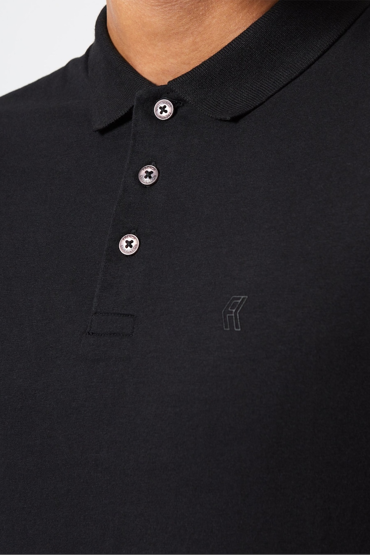 Чорний - French Connection Jersey Polo Shirt - Image 3 of 3