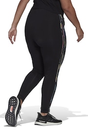 adidas Black Curve 3-Stripe Leggings - Image 2 of 6