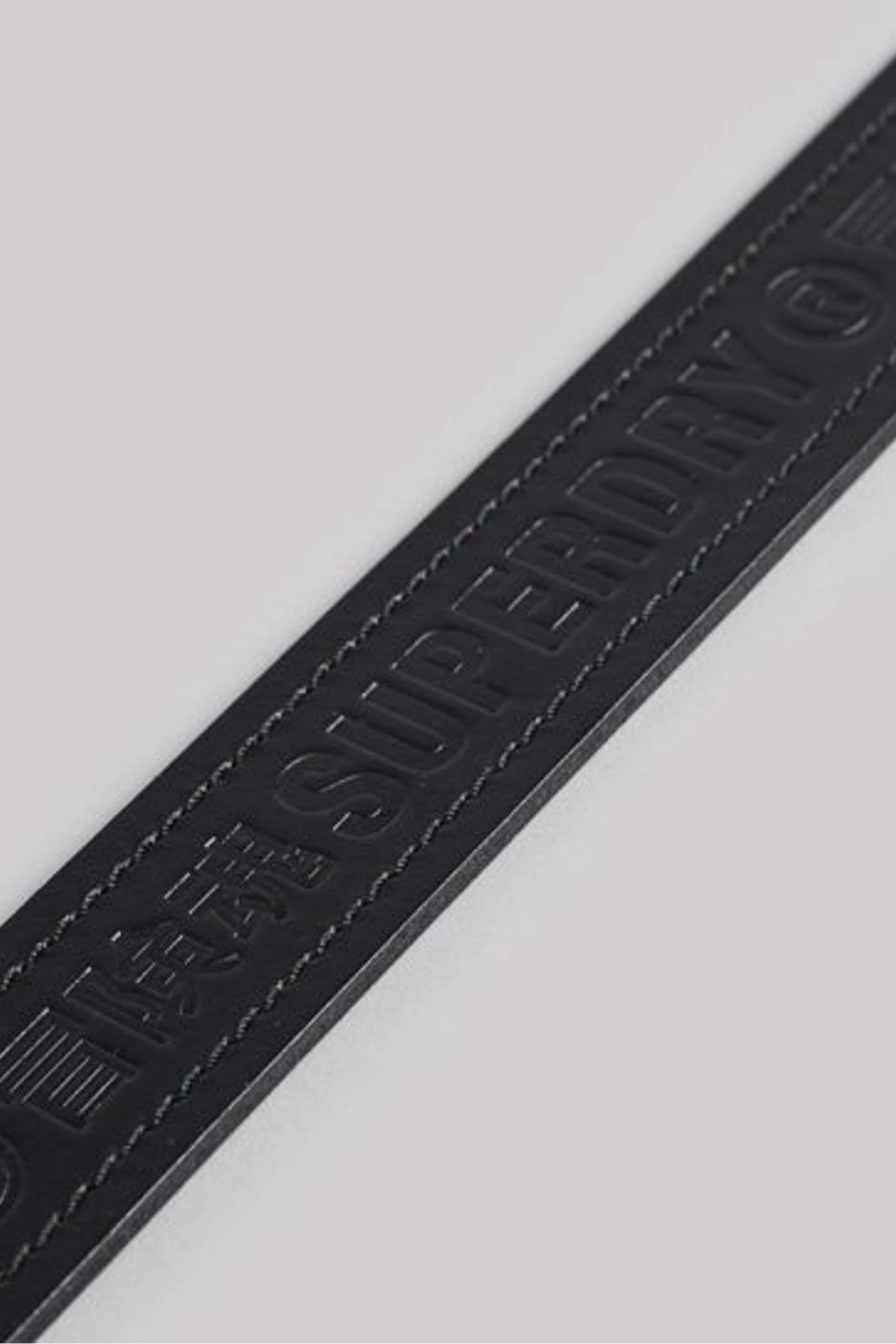Superdry Dark Black Vintage Branded Belt - Image 4 of 4