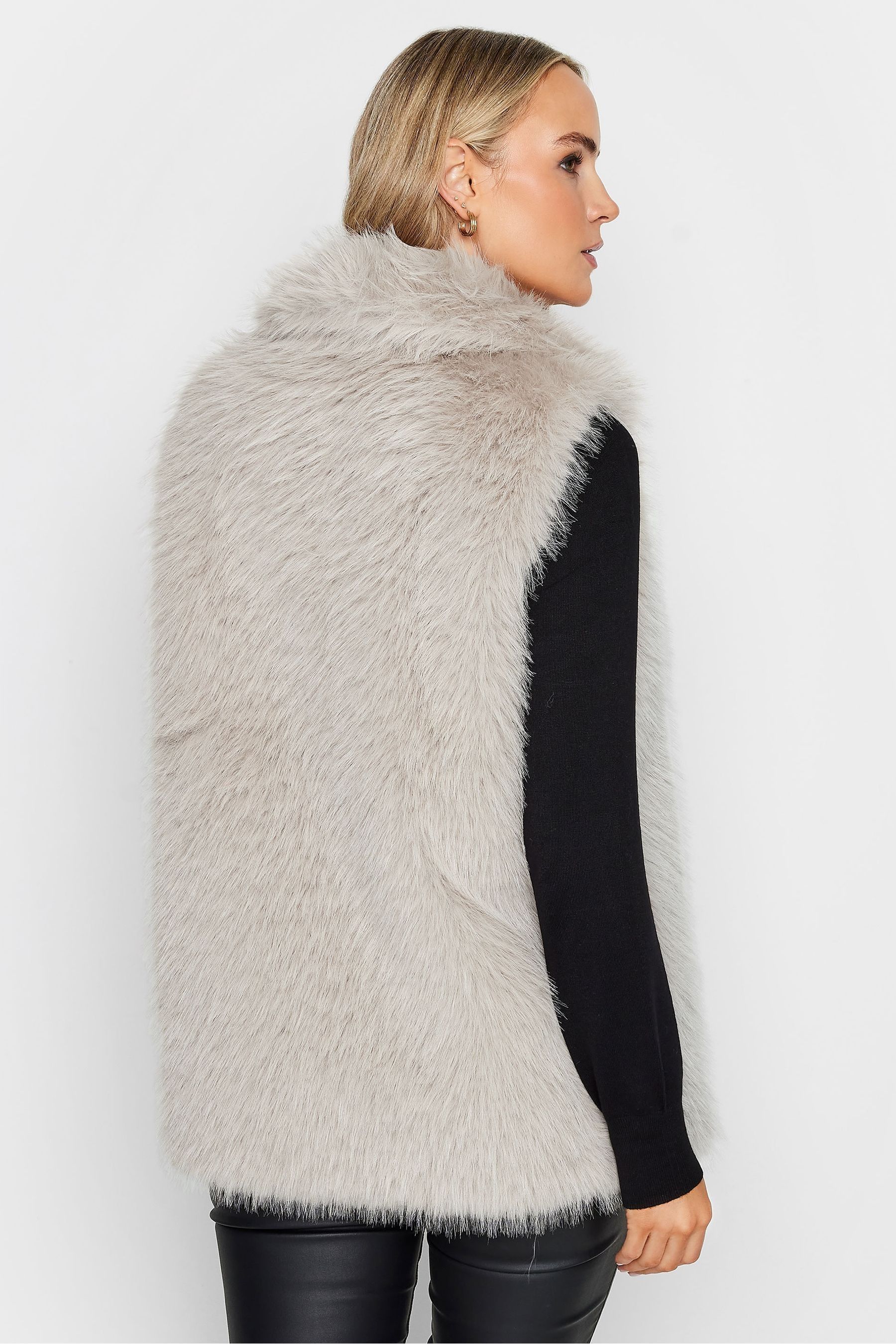 Long Tall Sally Natural Faux Fur Gilet