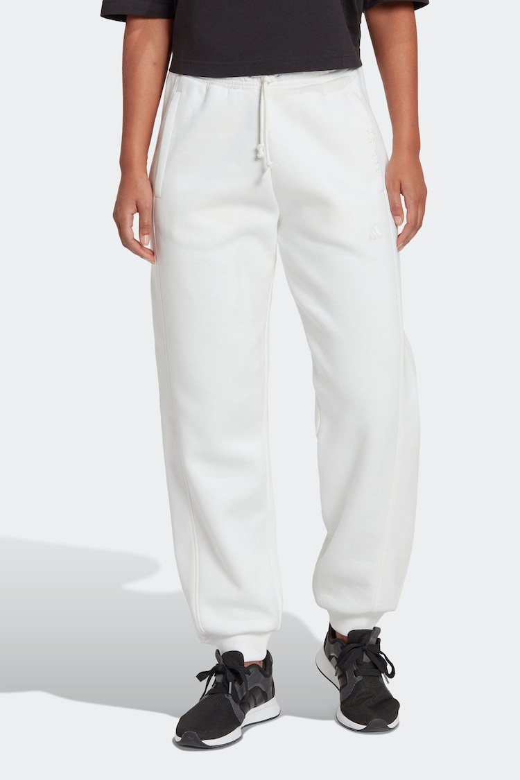 adidas White Sportswear All Szn Fleece Wide Joggers - Image 1 of 6