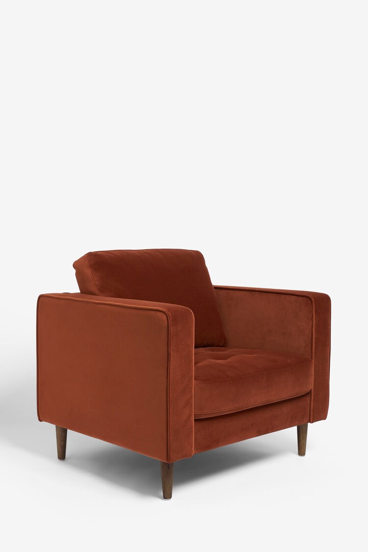 Soft Rust Brown Houghton Slim Arm Chair - Image 3 of 9