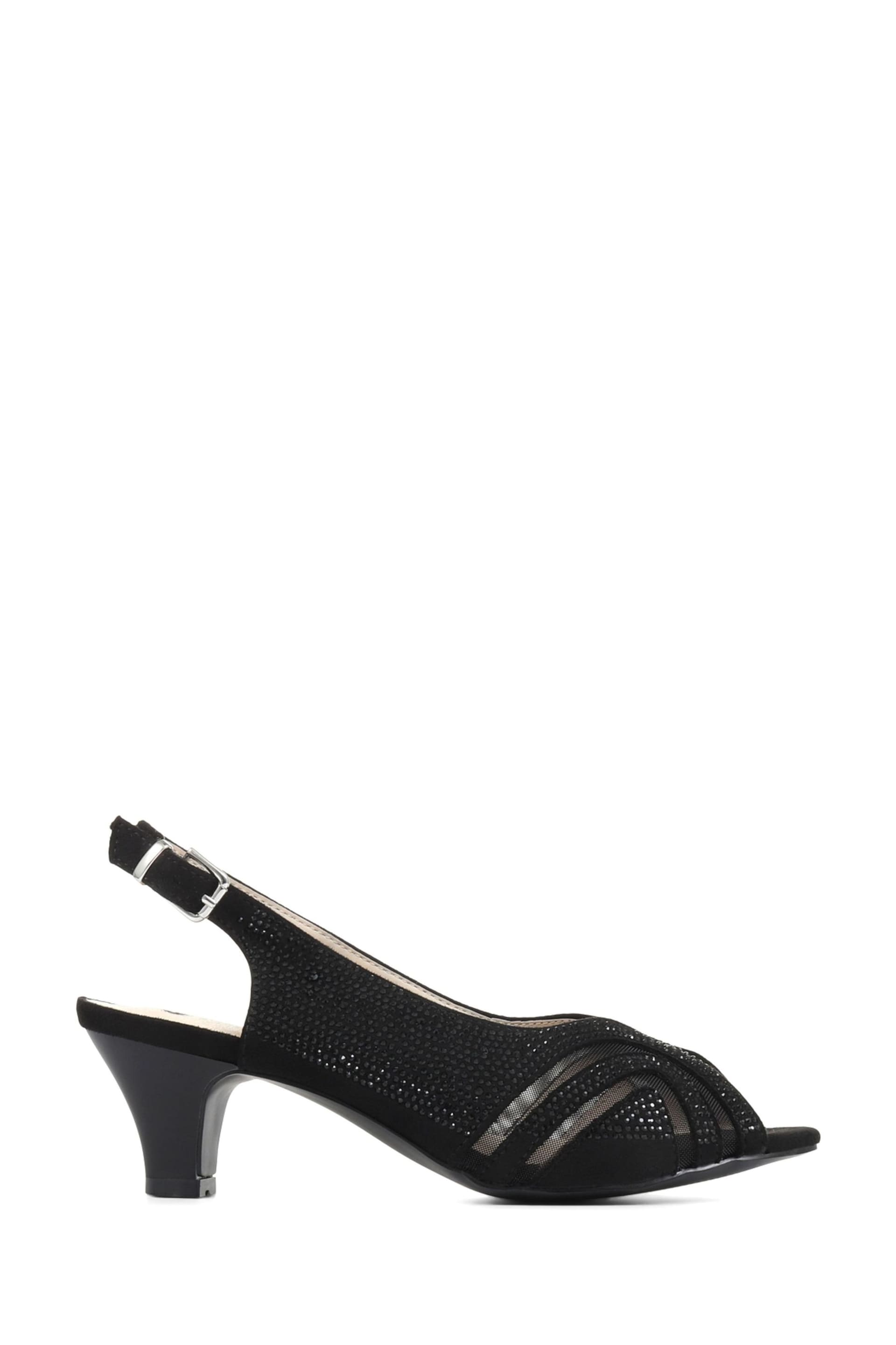 Pavers Black Slingback Evening Heels - Image 1 of 5