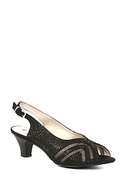 Pavers Black Slingback Evening Heels - Image 2 of 5