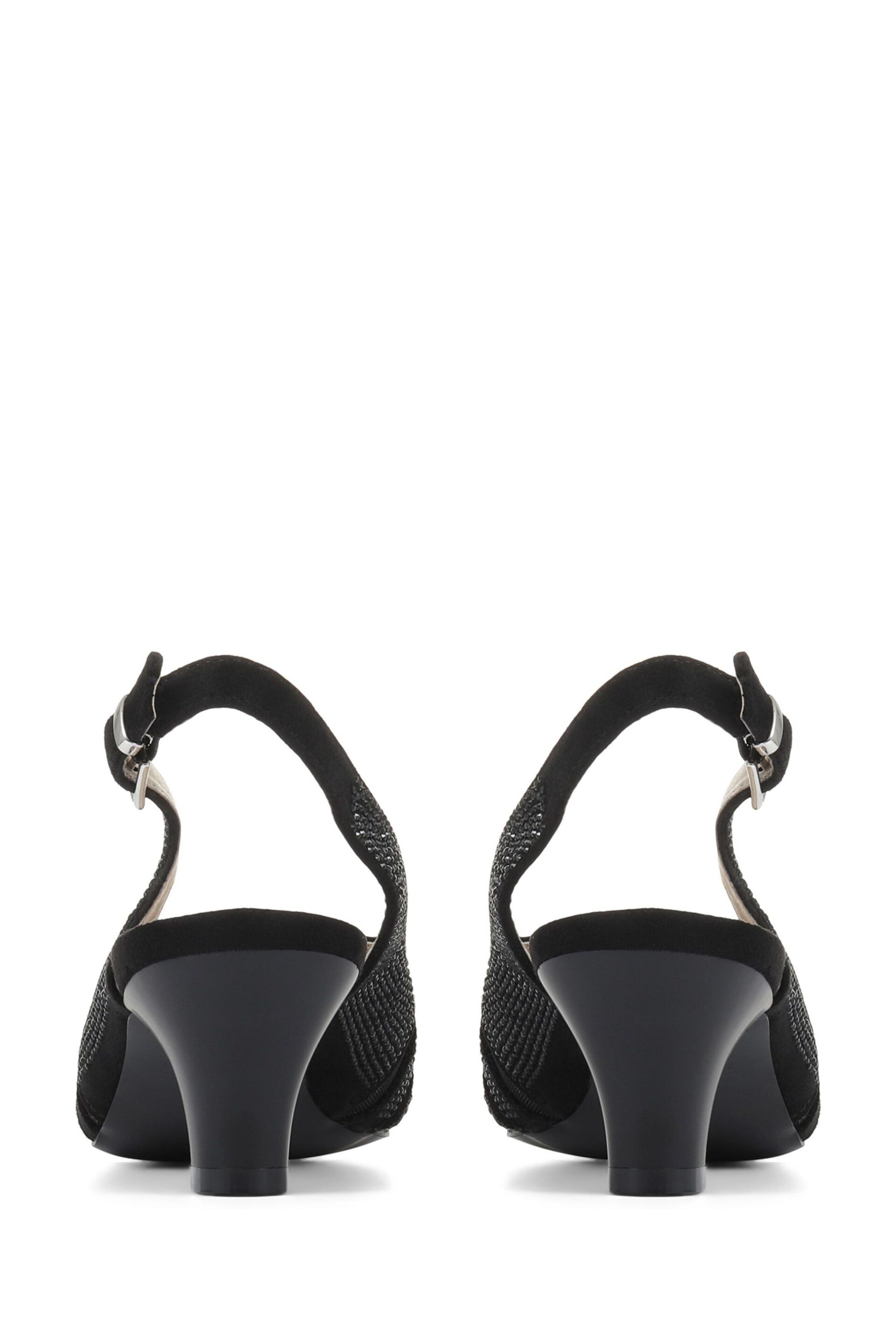 Pavers Black Slingback Evening Heels - Image 3 of 5