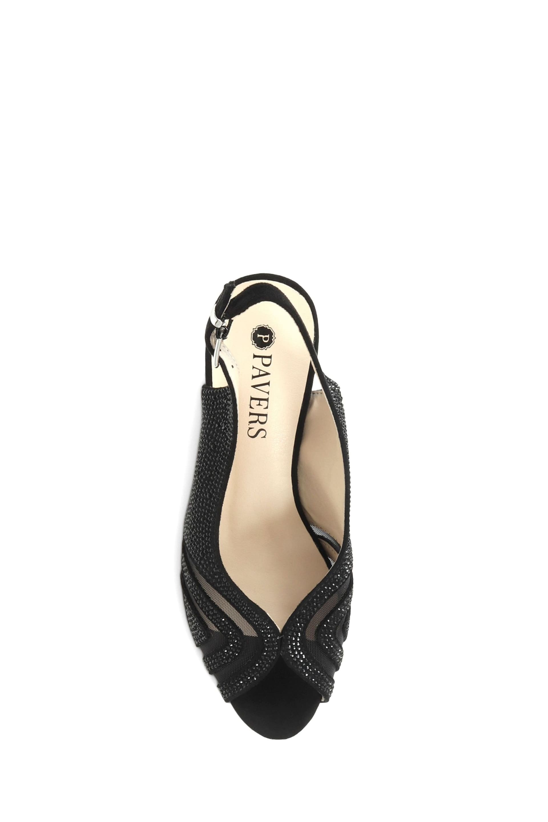 Pavers Black Slingback Evening Heels - Image 4 of 5