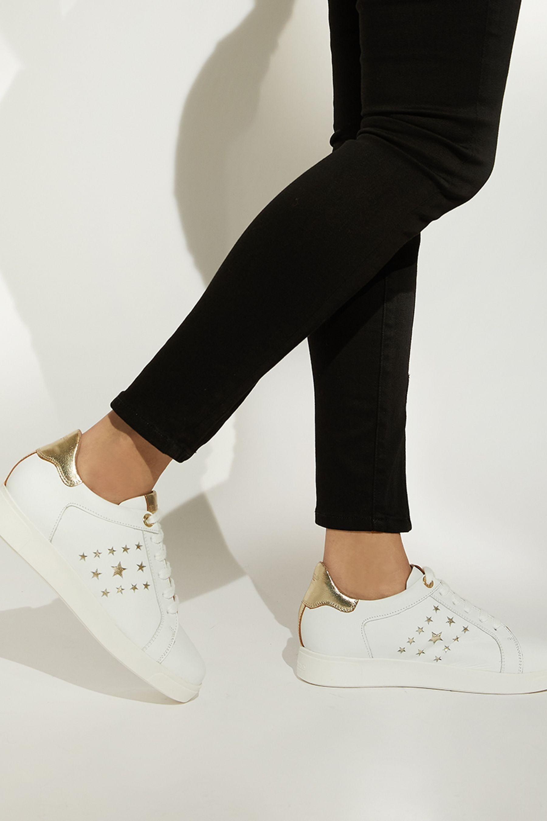Buy Dune London White Elderflowers Star Stripe Trainers from Next Luxembourg