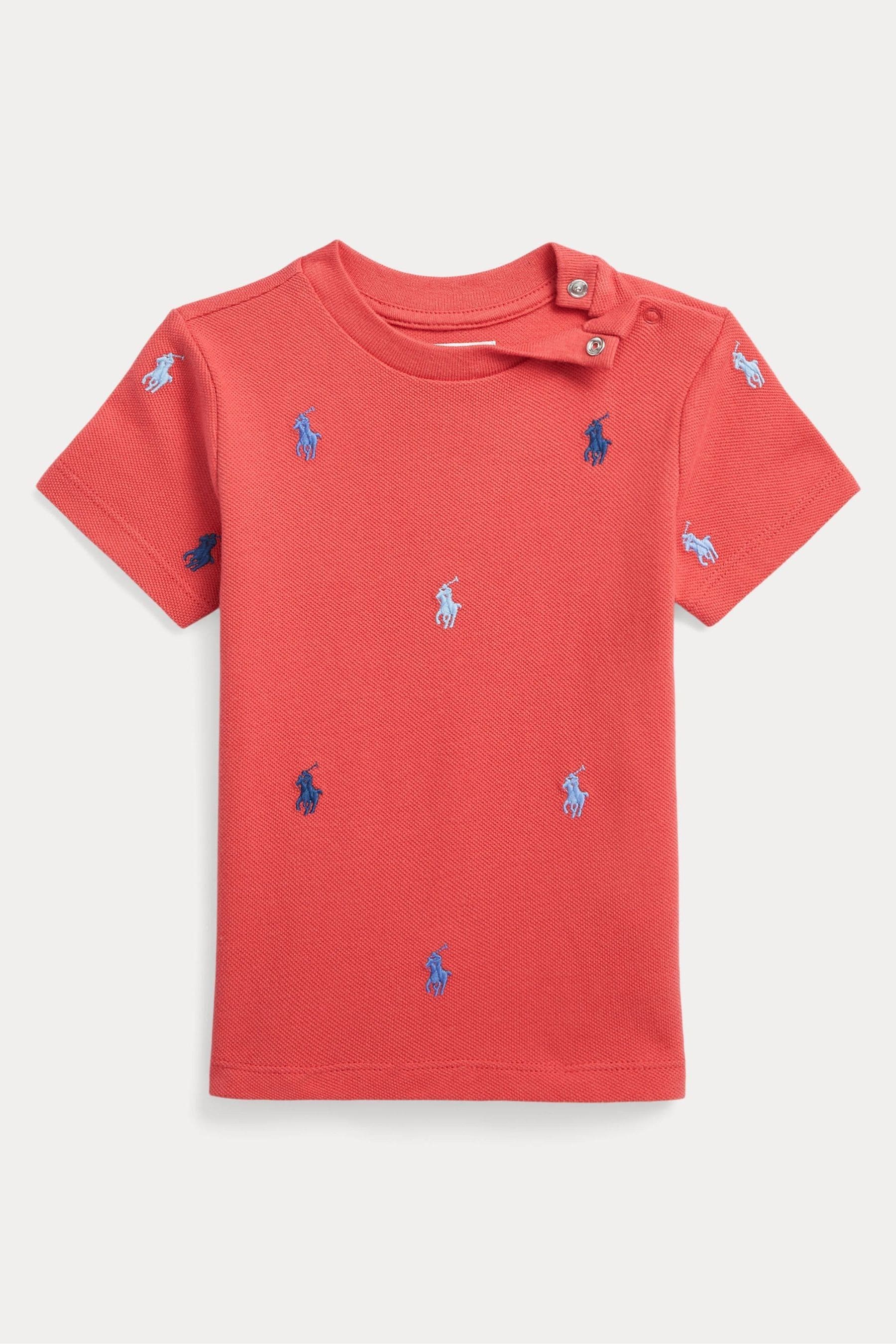 Buy Polo Ralph Lauren Baby Red All Over Pony Logo T Shirt from Next Luxembourg