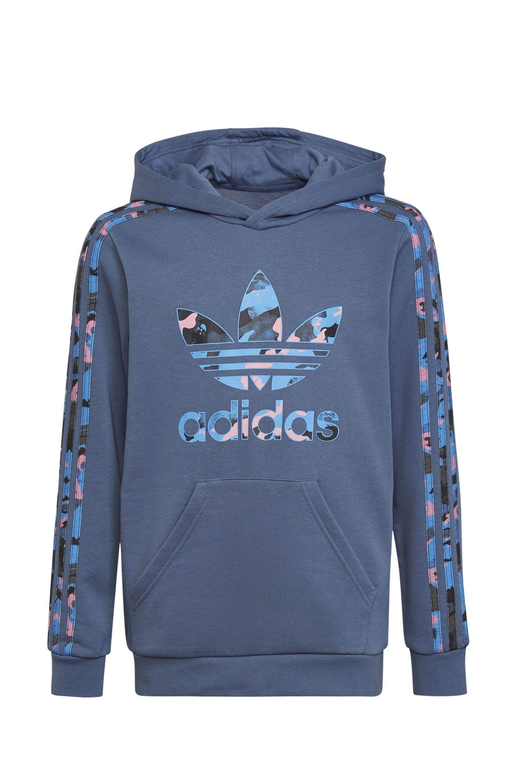 Blue camo adidas hoodie hotsell