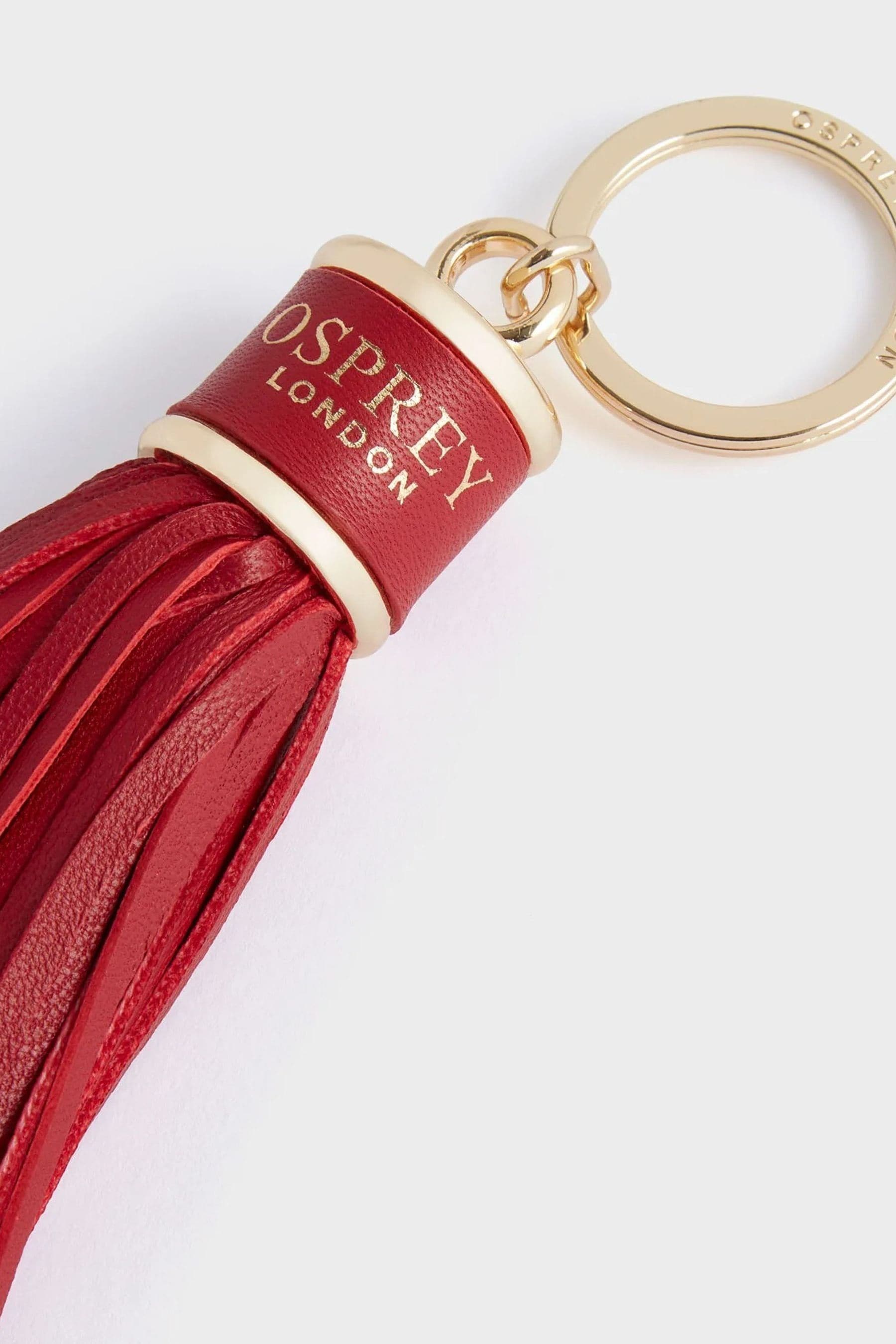 Buy OSPREY LONDON Red The Dita Leather Tassel Keyrings from the Next UK online shop