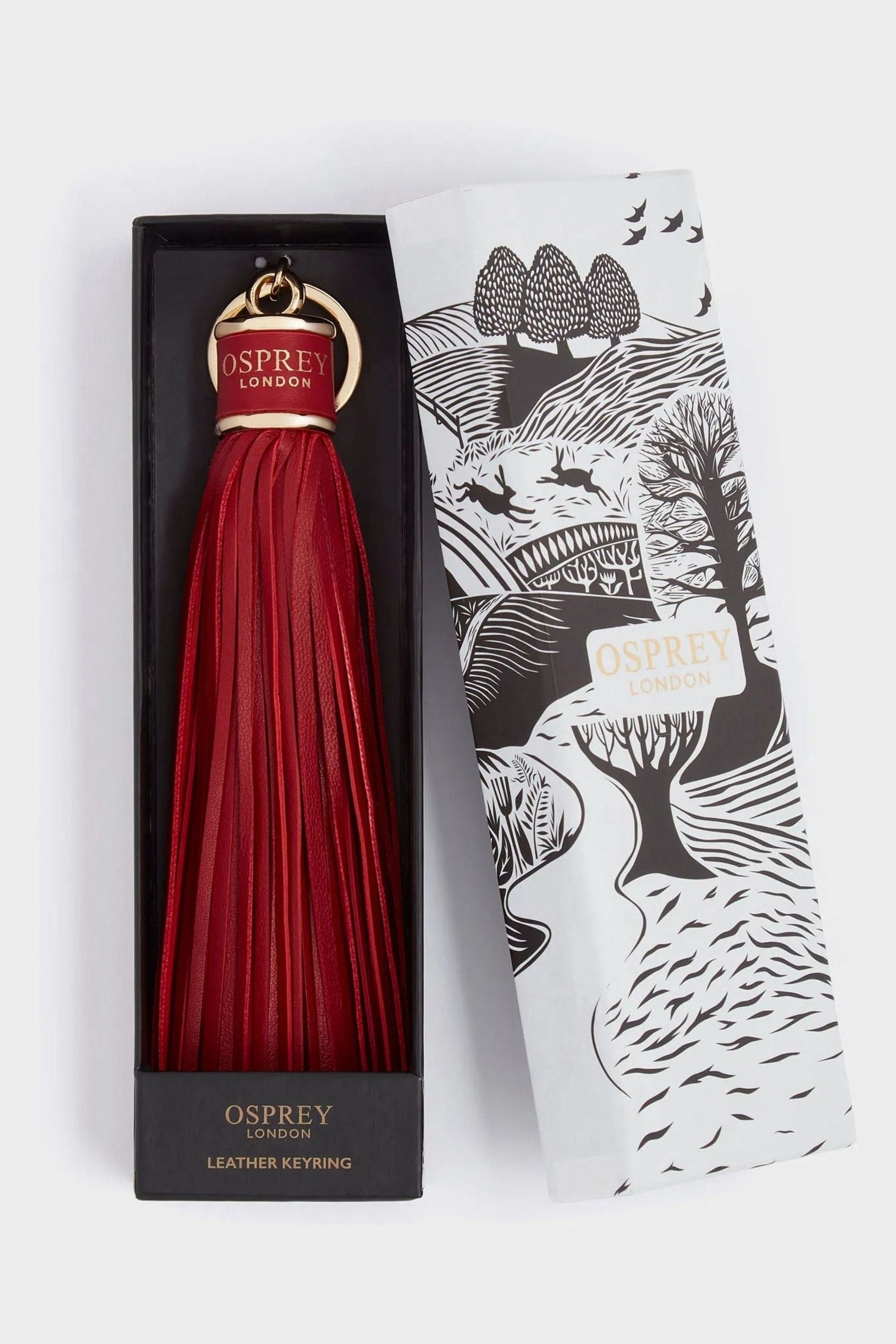 Buy OSPREY LONDON Red The Dita Leather Tassel Keyrings from the Next UK online shop