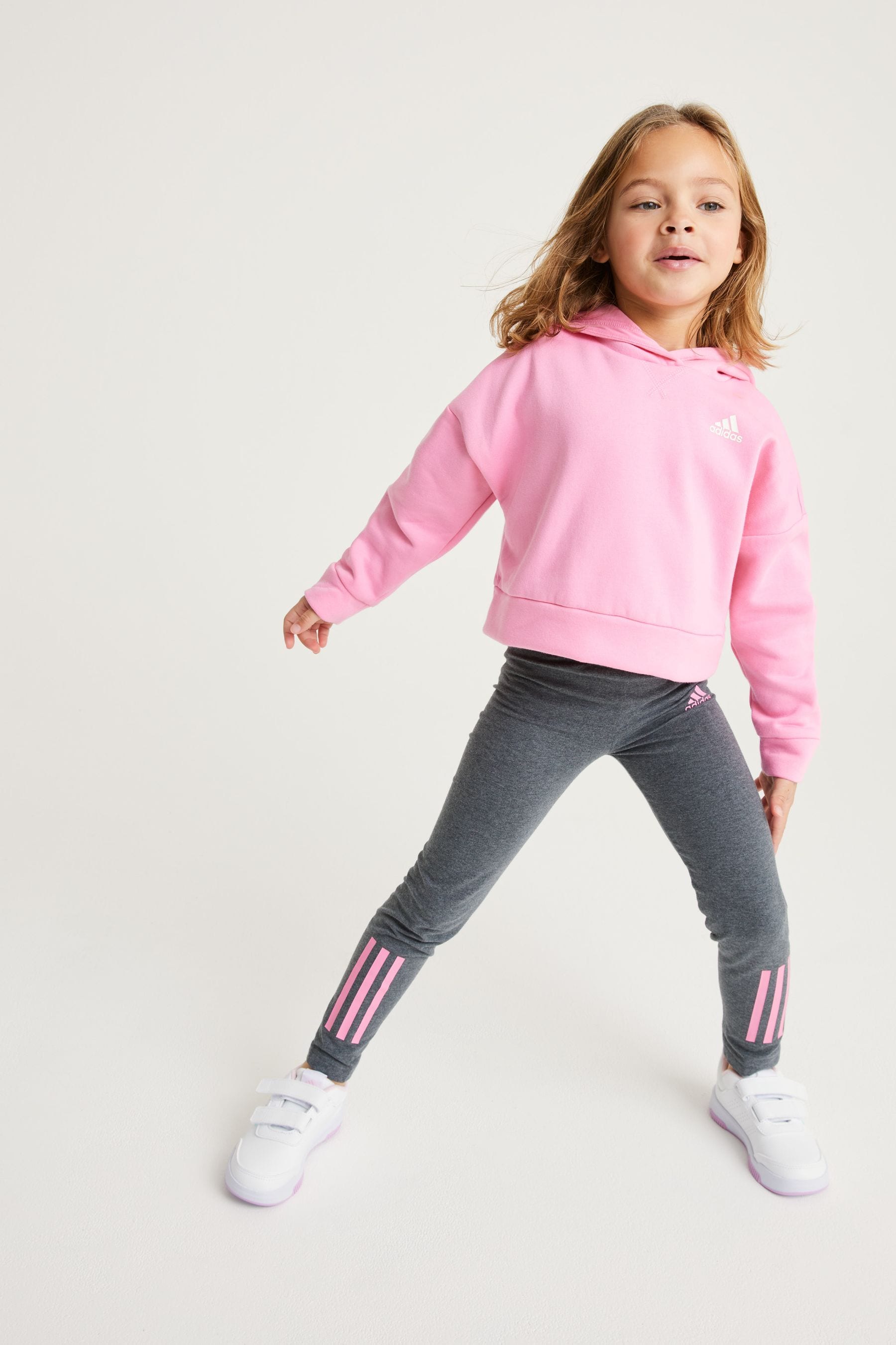 Buy adidas Pink Hooded Little Kids Tracksuit from Next Luxembourg