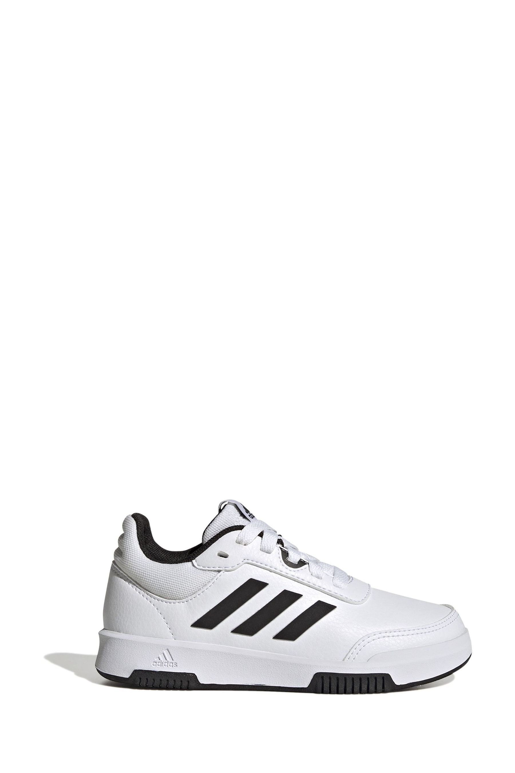 adidas White Black Tensaur Sport Lace Up Trainers