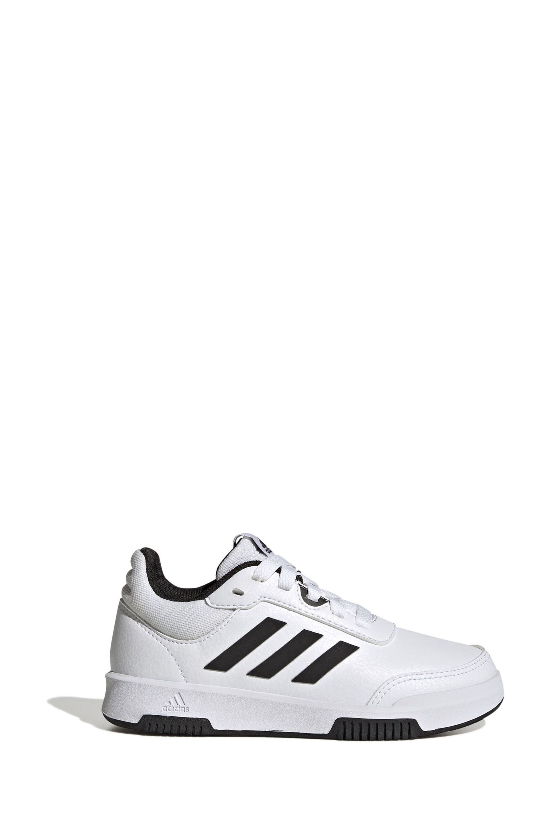 adidas White/Black Tensaur Sport Training Lace Shoes - Image 1 of 8