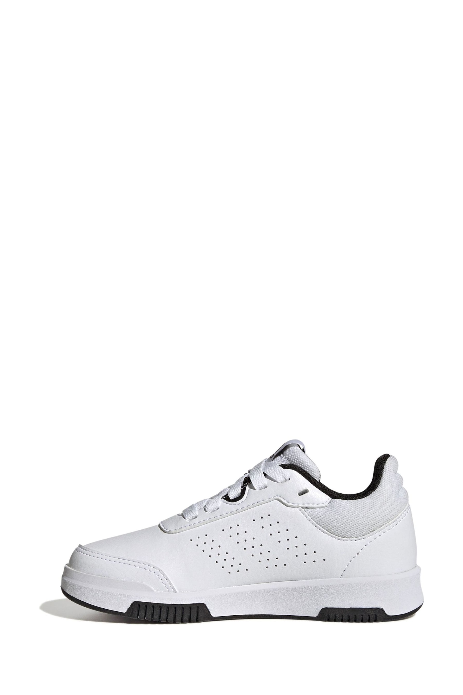 adidas White/Black Tensaur Sport Training Lace Shoes - Image 2 of 8