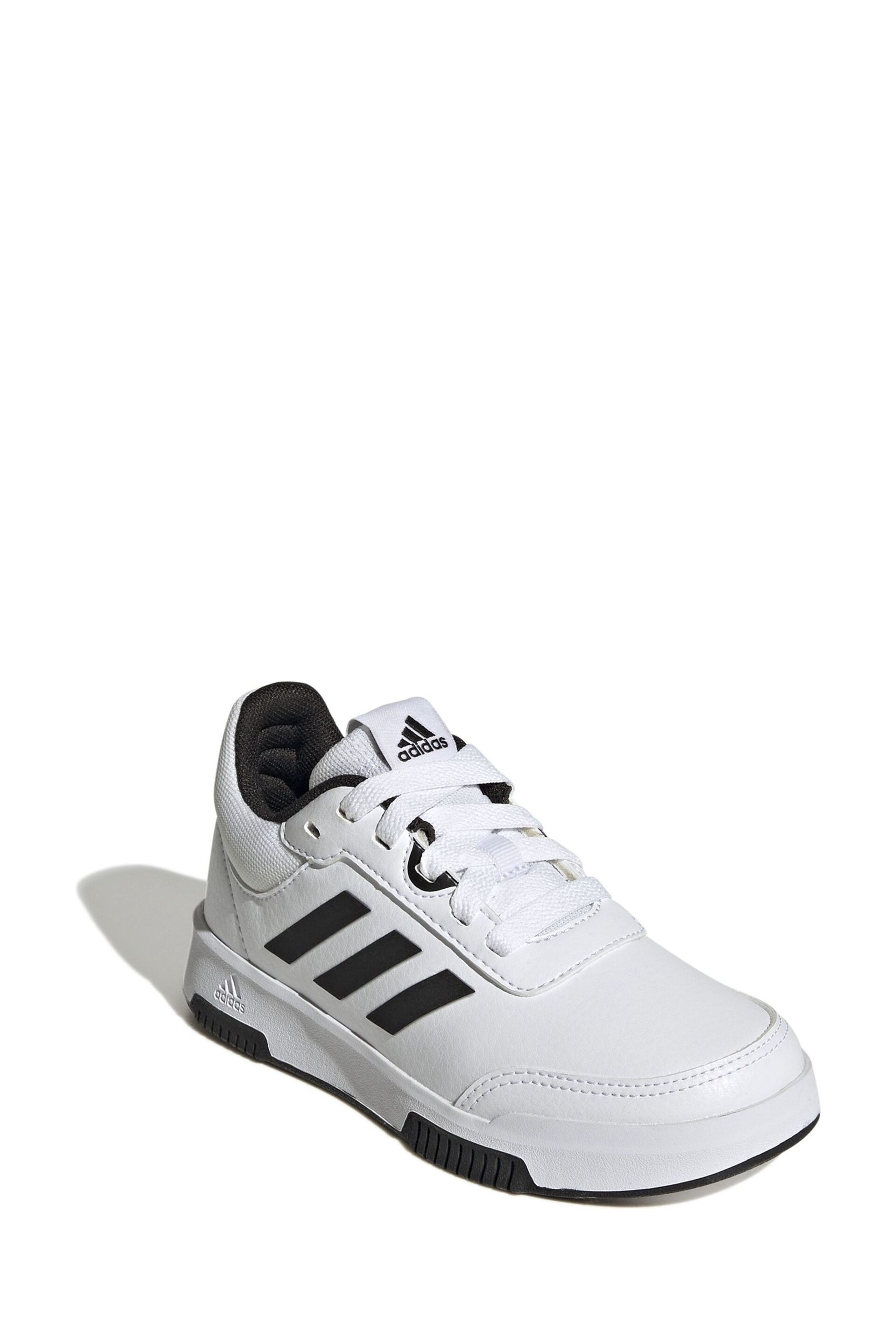 adidas White/Black Tensaur Sport Training Lace Shoes - Image 3 of 8