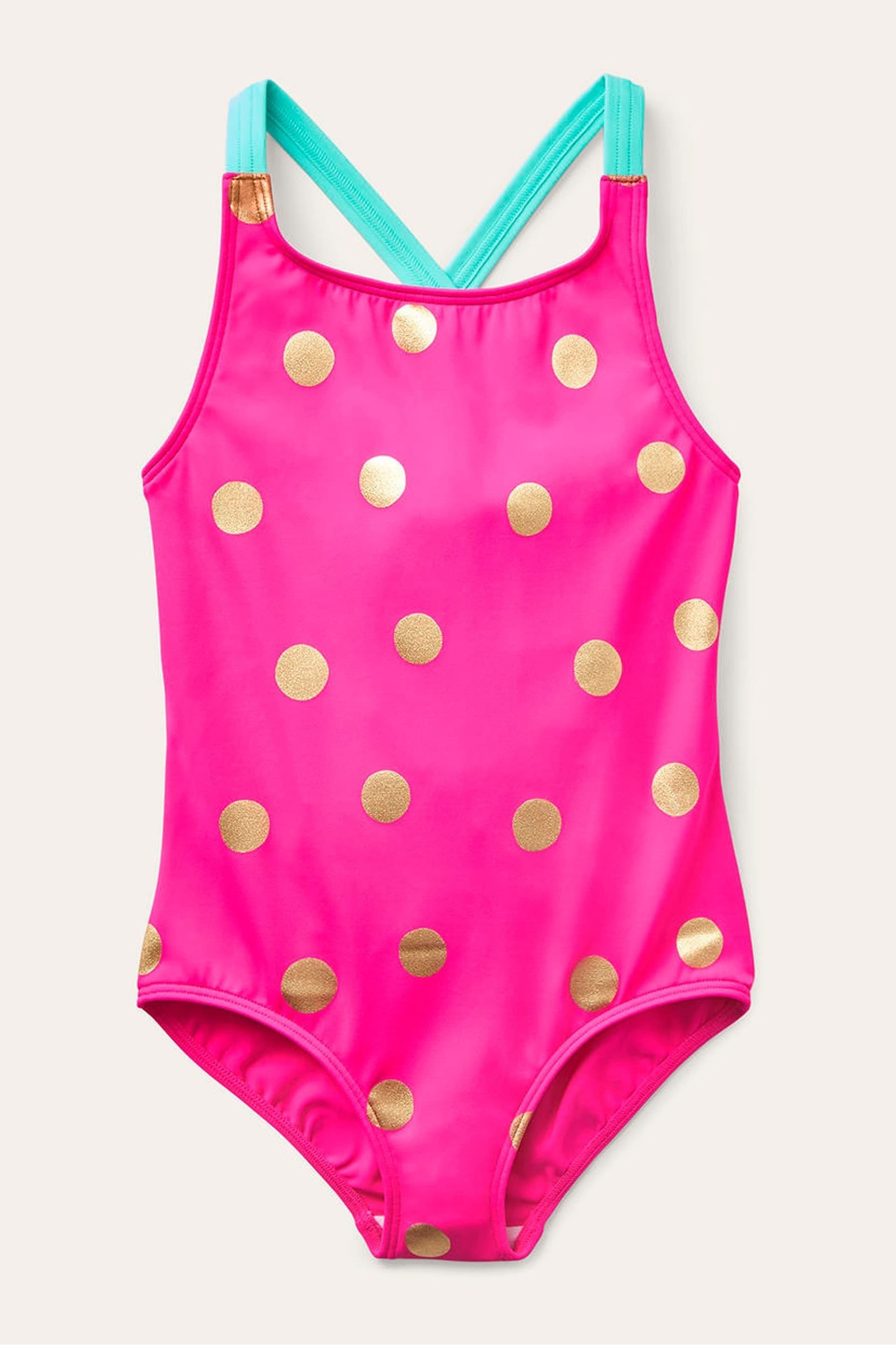 Boden Pink Cross-Back Printed Swimsuit - Image 1 of 3