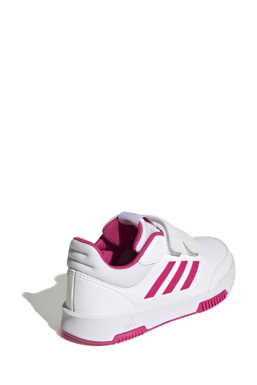 adidas White/Pink Tensaur Hook and Loop Shoes - Image 3 of 9