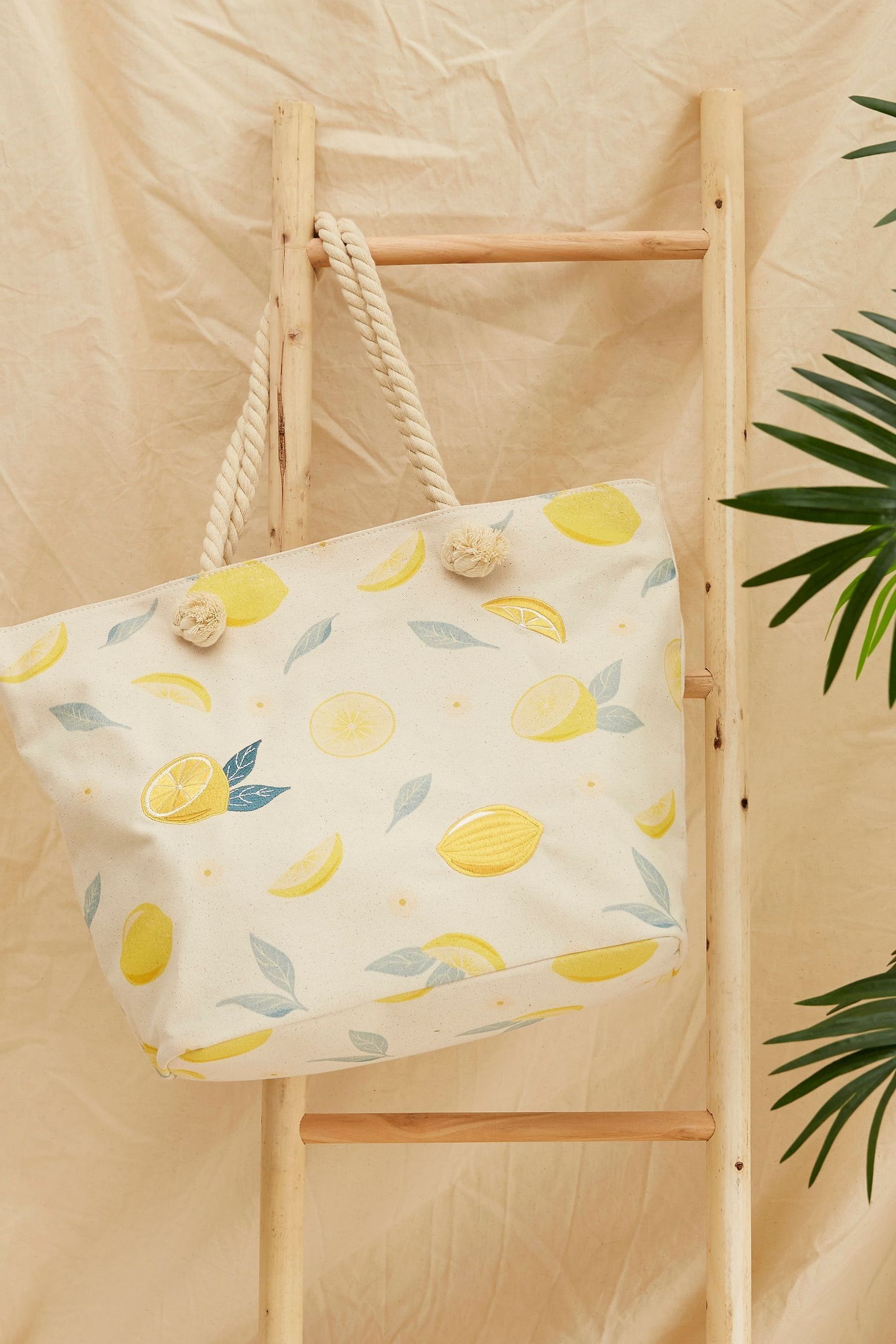 Buy FatFace Natural Capri Lemon Beach Bag from Next Luxembourg