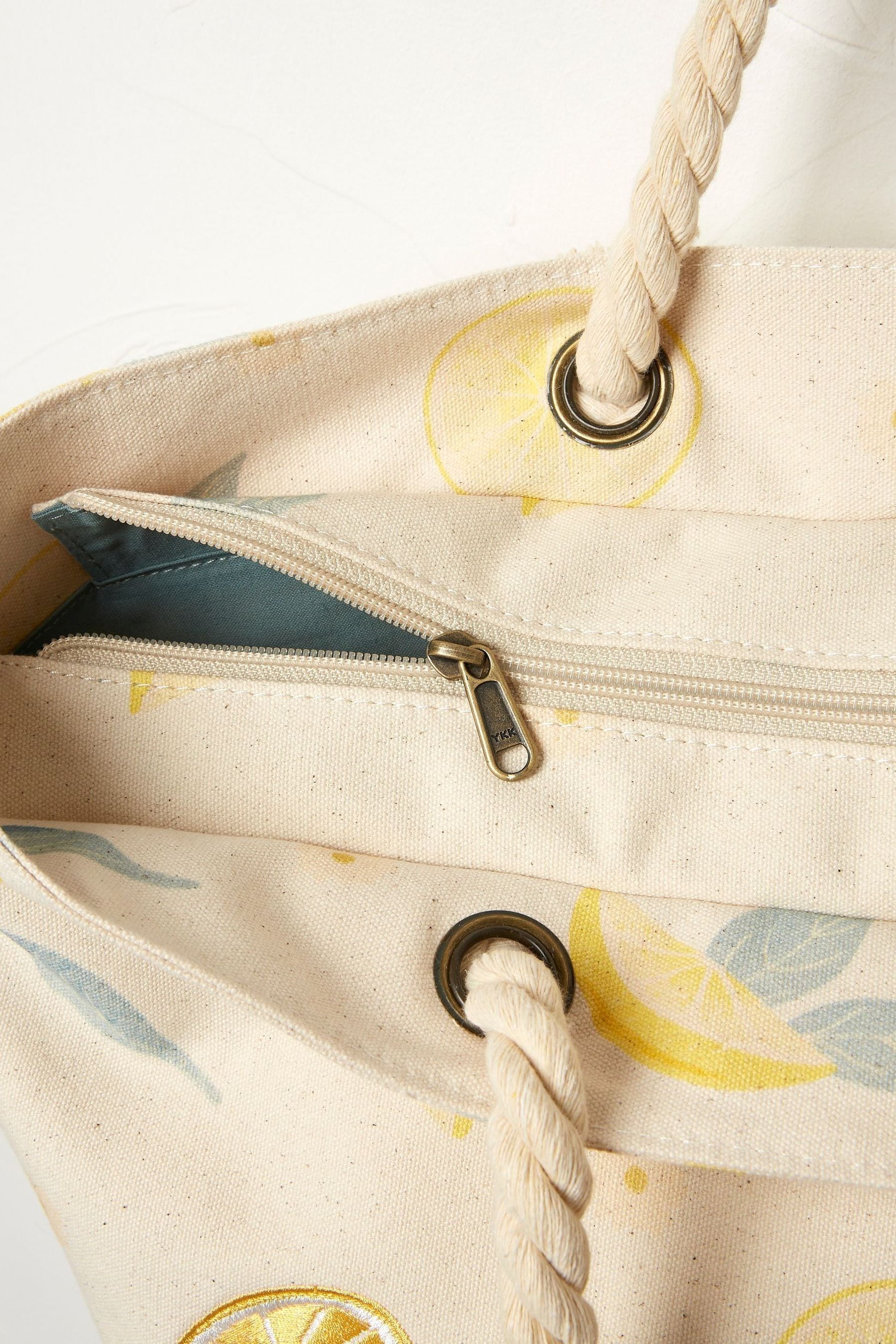 Buy FatFace Natural Capri Lemon Beach Bag from Next Luxembourg