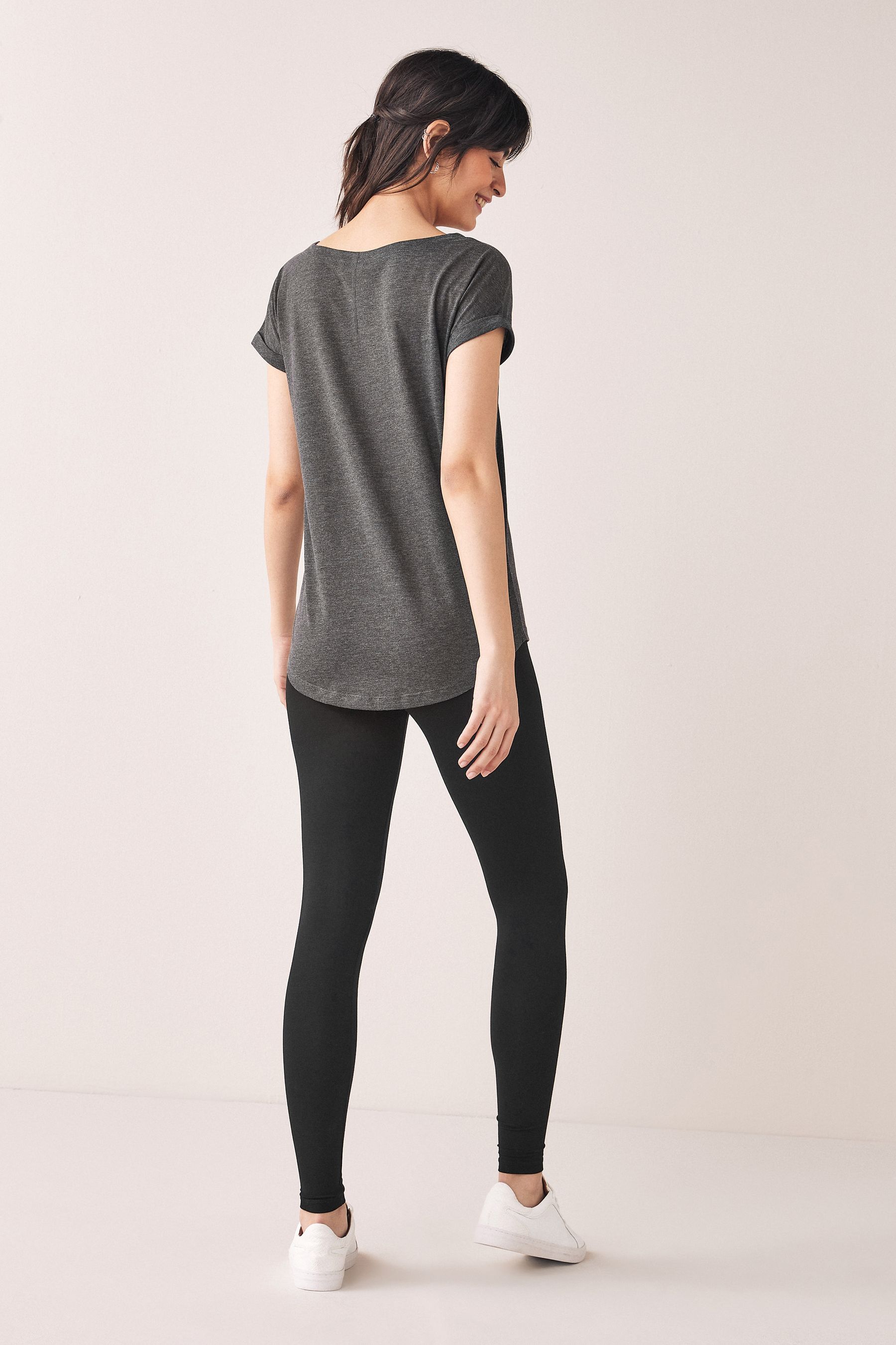 Buy Charcoal Grey Star T Shirt And Black Leggings Pack from Next Luxembourg