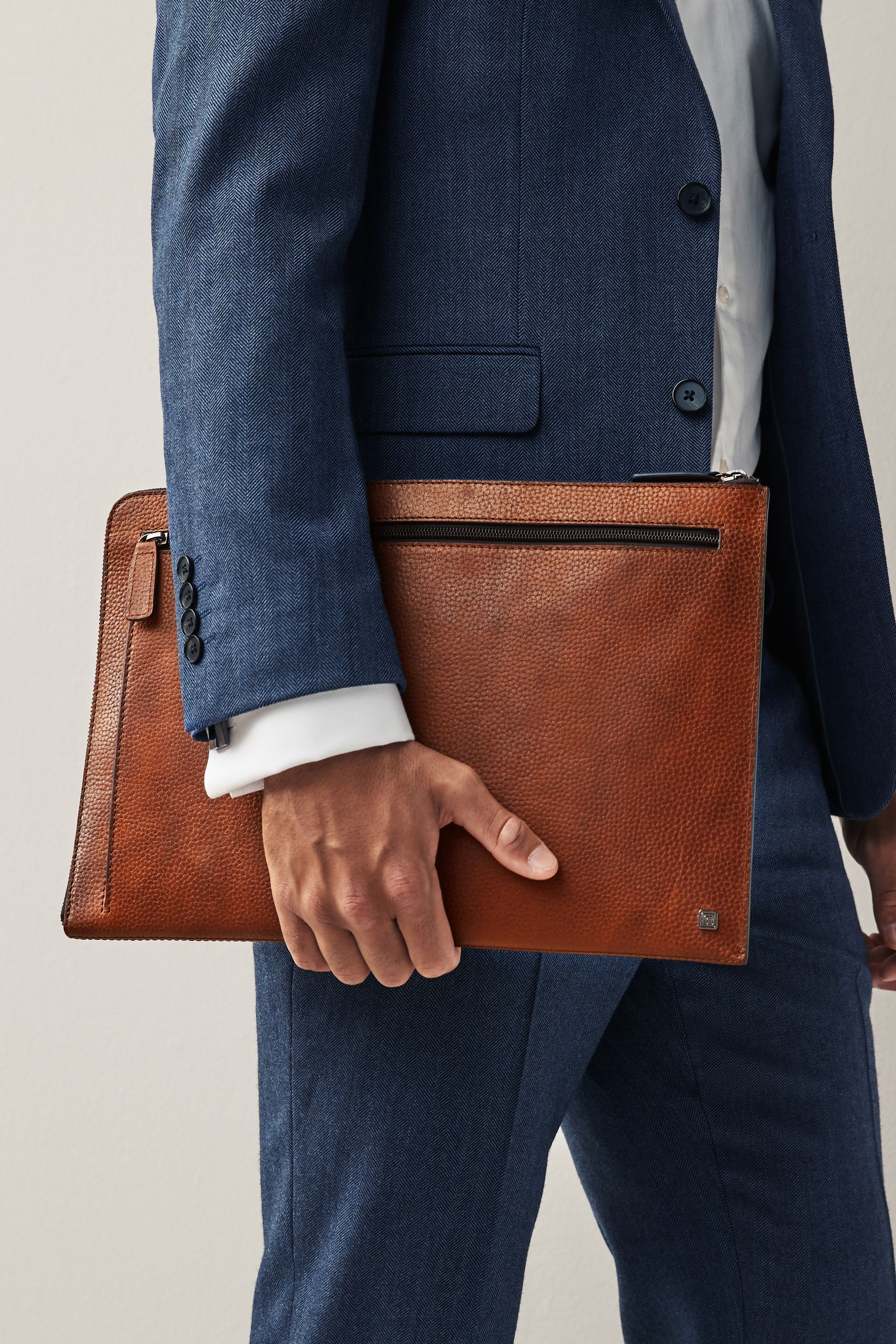 Buy Brown Leather Laptop Case from Next Luxembourg