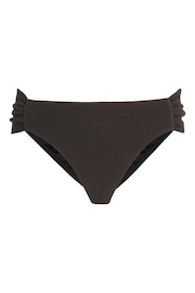 Mint Velvet Black Texture Brazilian Ruched Side Bikini Briefs - Image 3 of 4