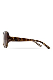 Ted Baker Brown Womens Oversized Fashion Sunglasses with Exclusive Floral Print on Temples - Image 3 of 5