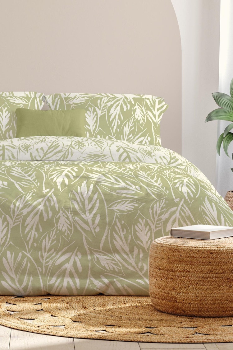 Copenhagen Home Bamboo Green Laura Duvet Cover & Pillowcase Set - Image 2 of 2