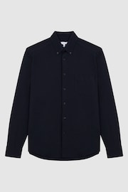 Reiss Navy Greenwich Slim Fit Cotton Oxford Shirt - Image 2 of 8