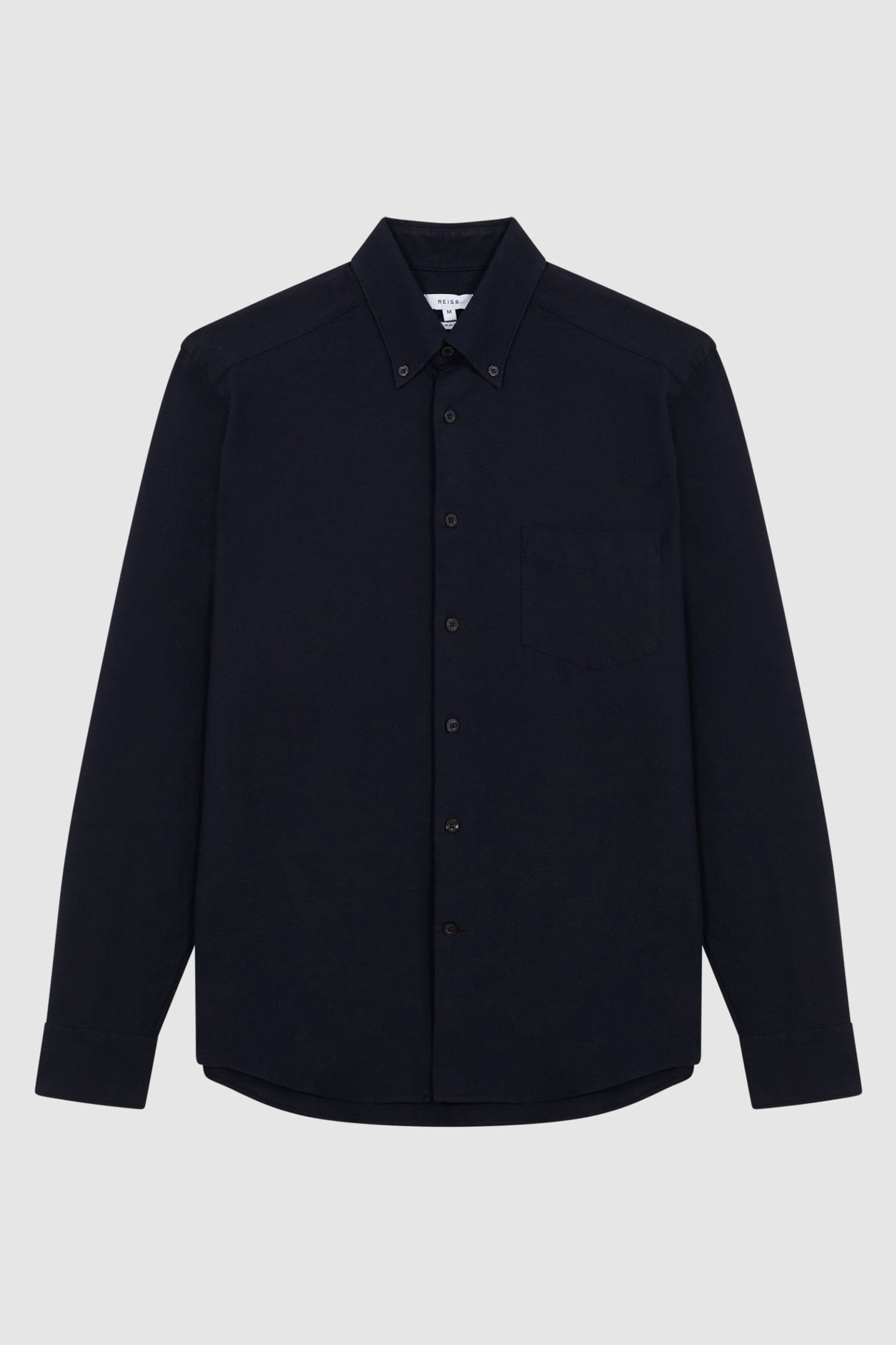 Reiss Navy Greenwich Slim Fit Cotton Oxford Shirt - Image 2 of 8