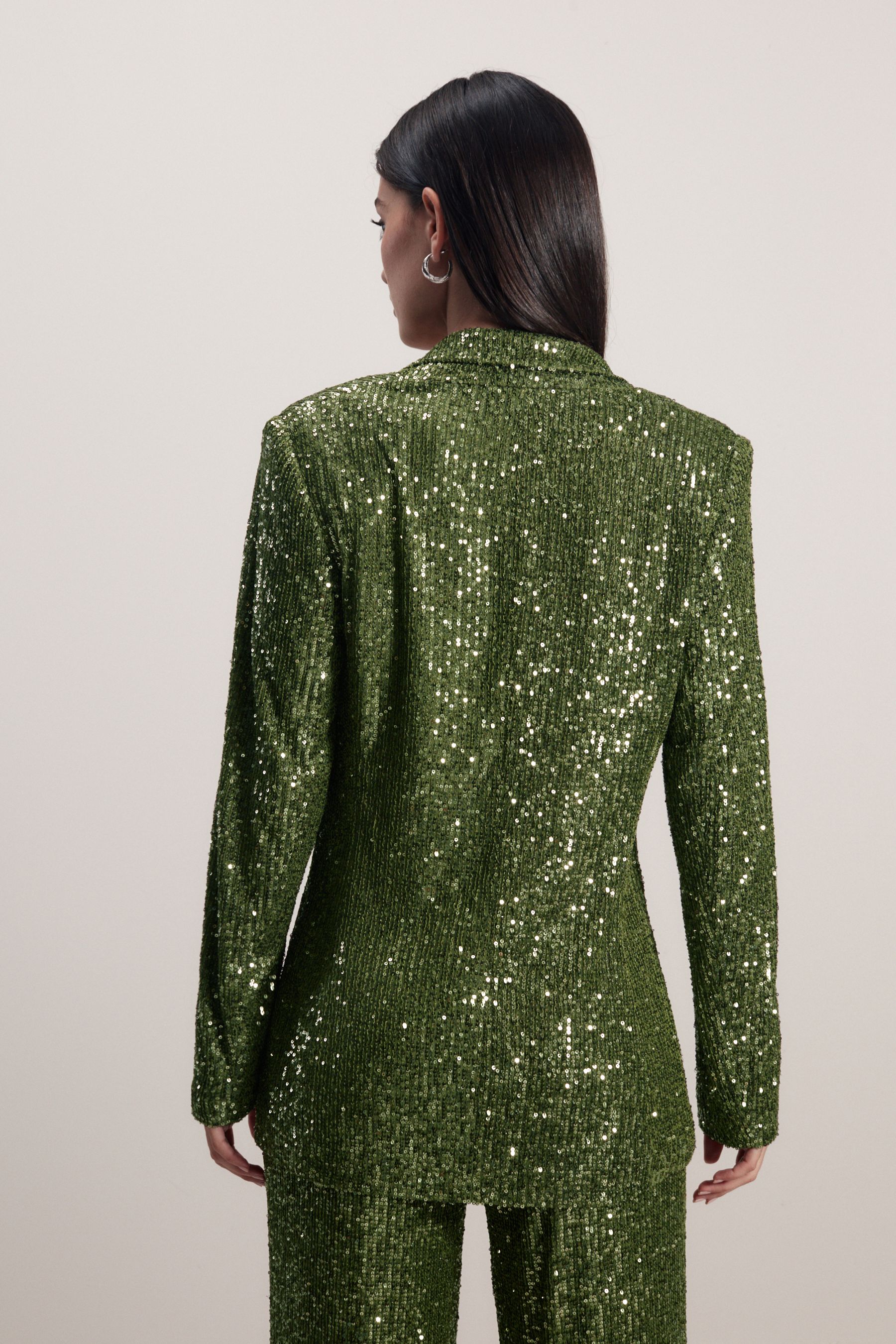 Green sequin blazer clearance