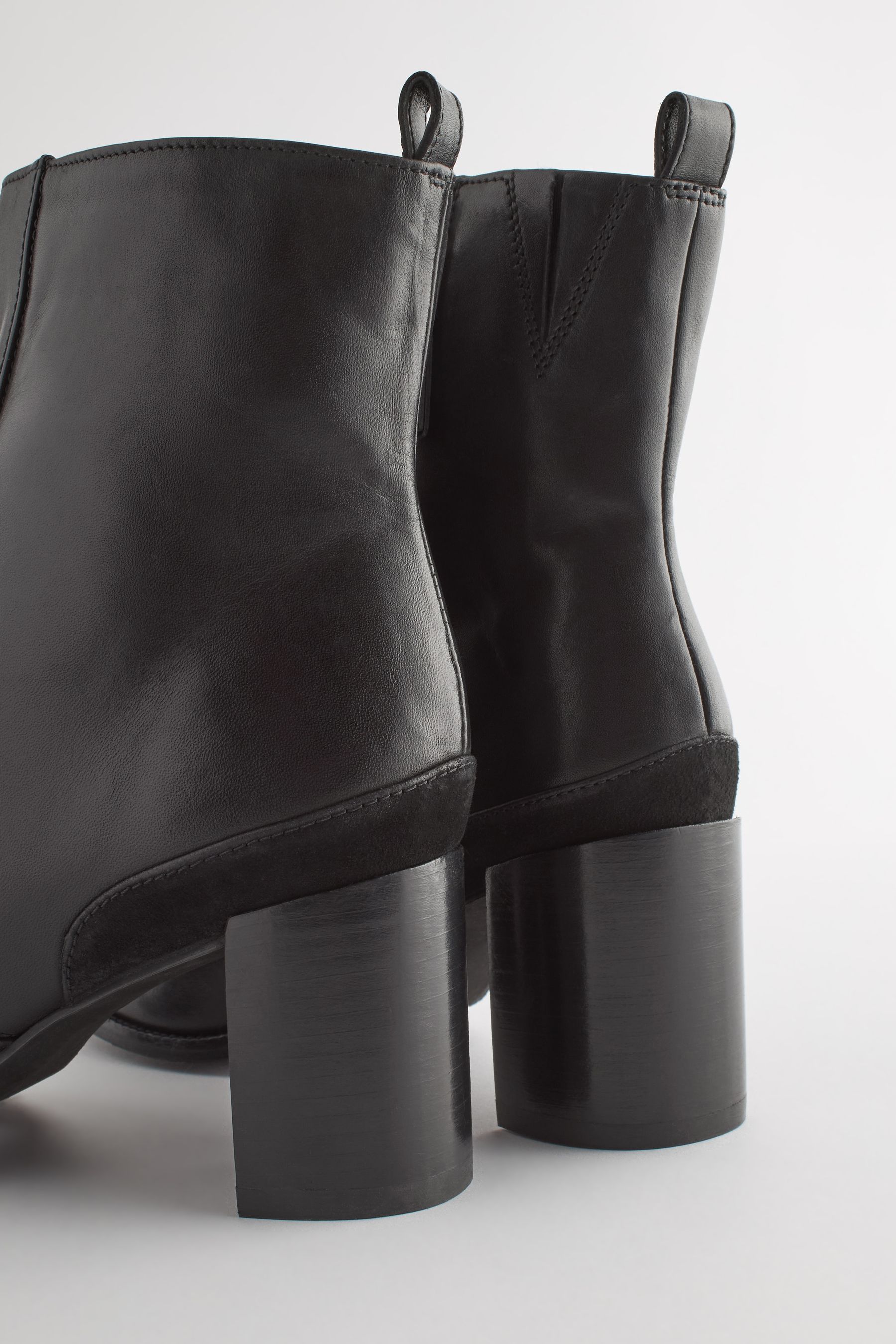 Buy Black Forever Comfort Leather Ankle Heeled Boots from the Next UK online shop