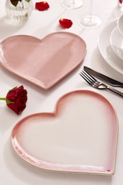 Set of 2 Pink Heart Shaped Side Plates - Image 1 of 3