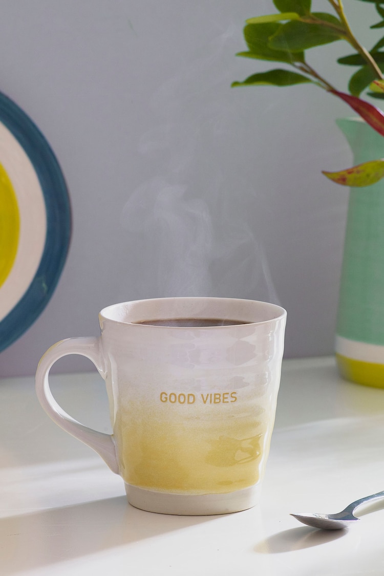 Yellow Good Vibes Glazed Mug - Image 1 of 3