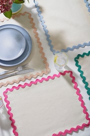 Set of 4 Multi Bright Wiggle Fabric Placemats - Image 1 of 5