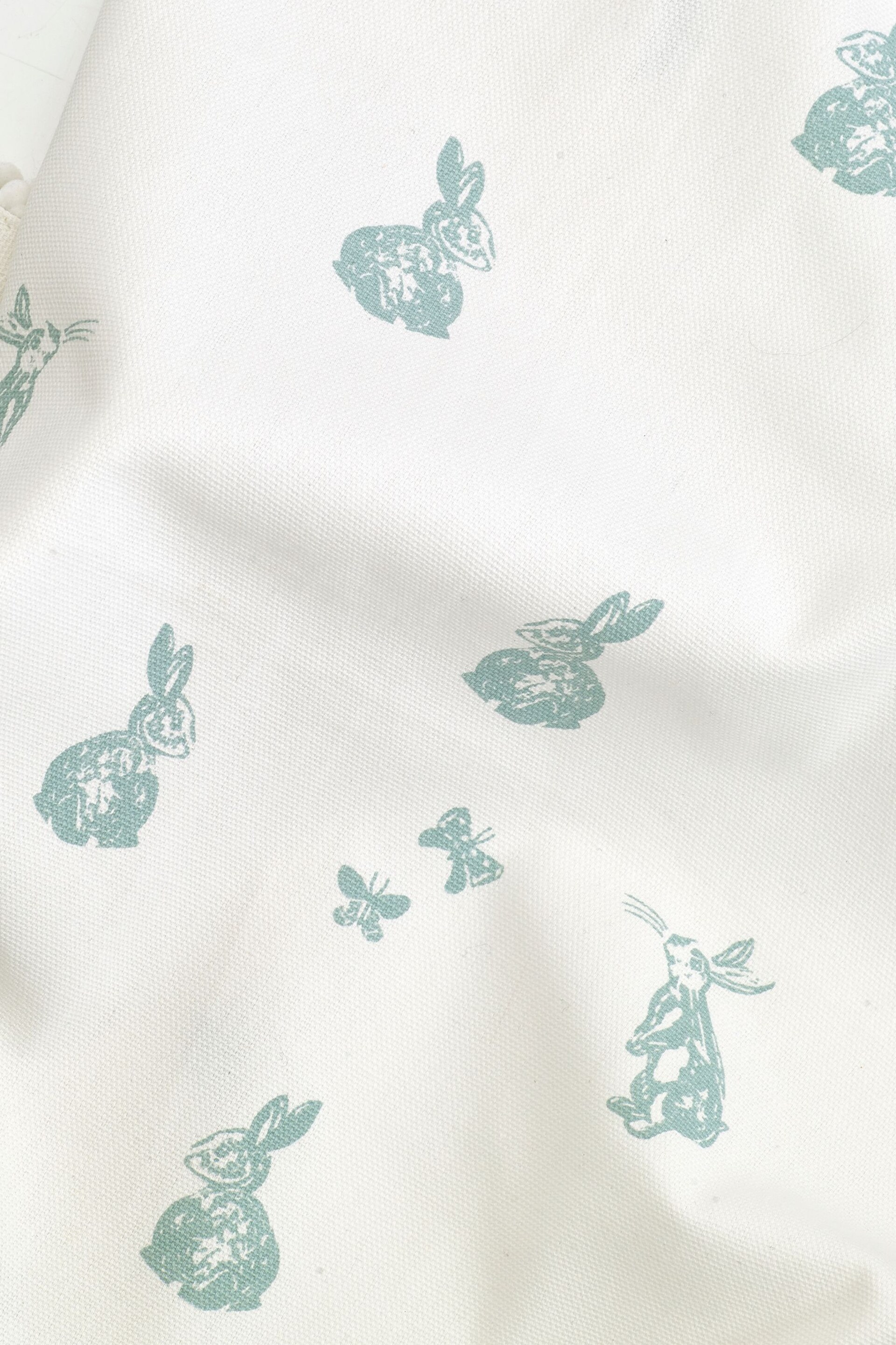Set of 4 Teal Blue Bunny Rabbit Cotton Pom Napkins - Image 4 of 4