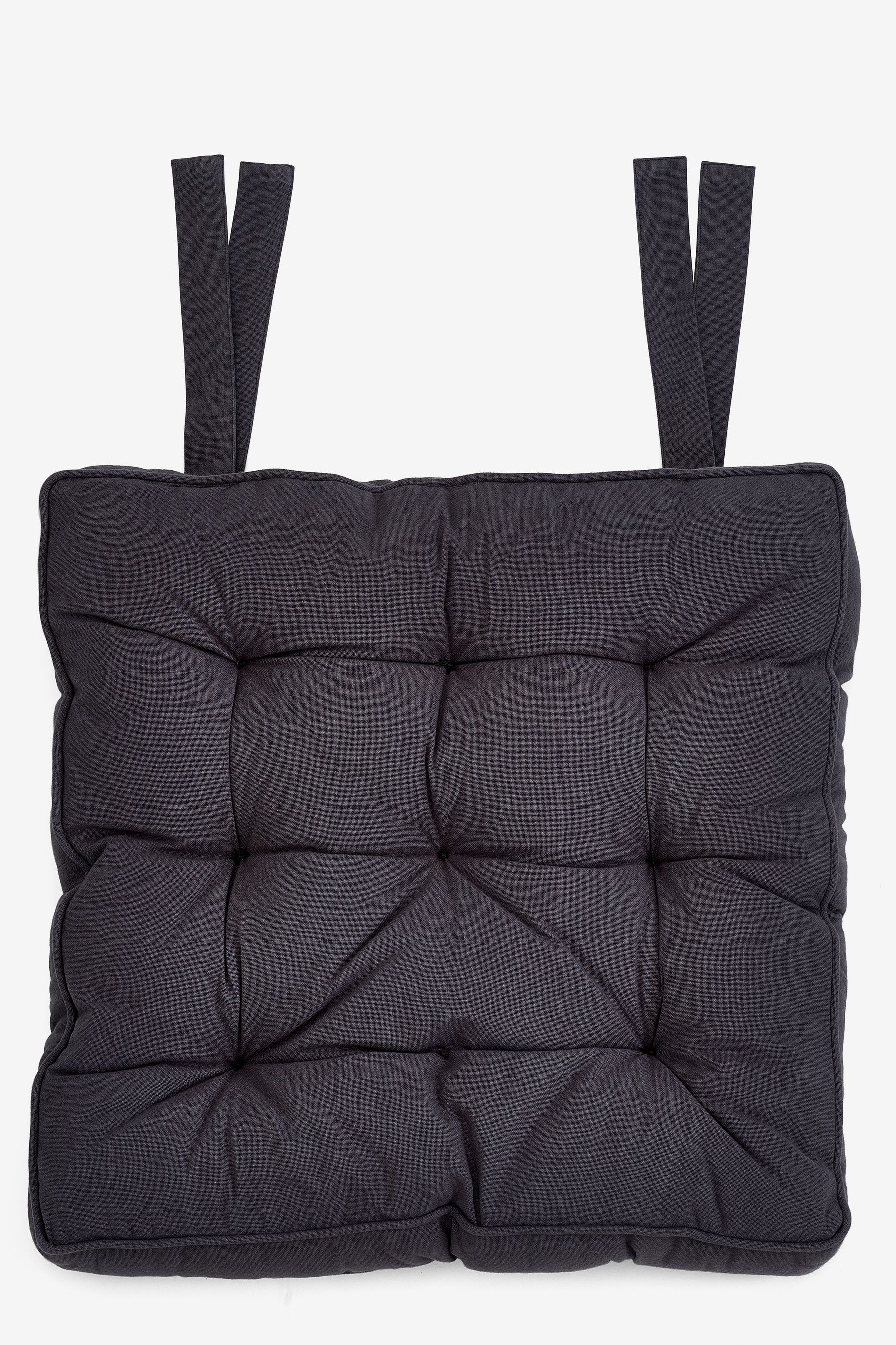 Buy Charcoal Grey Linen Look Padded 100 Cotton Seat Pad from Next Luxembourg