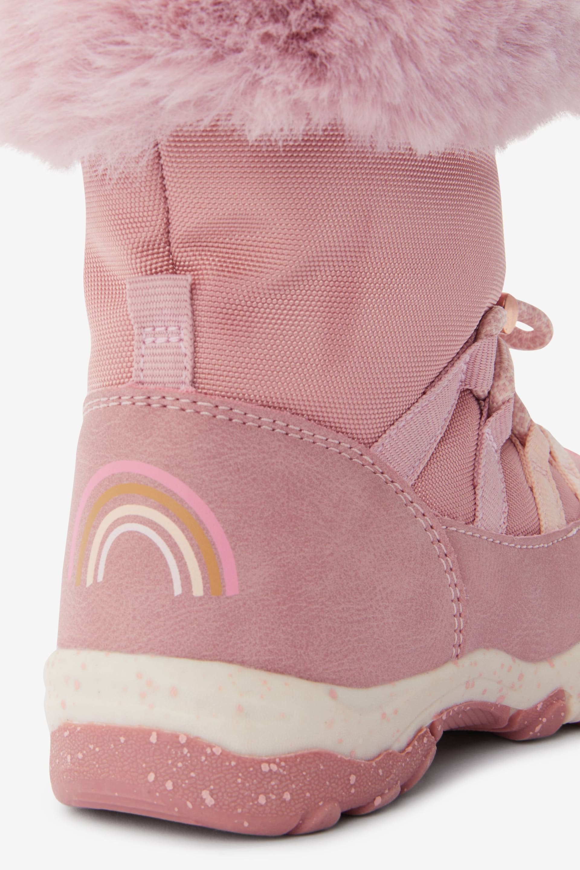 Pink Water Resistant Warm Lined Snow Boots - Image 4 of 5