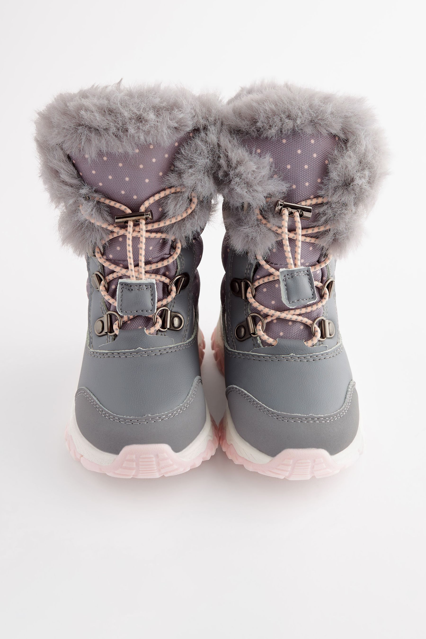 Buy Grey Warm Lined Snow Boots from Next Luxembourg
