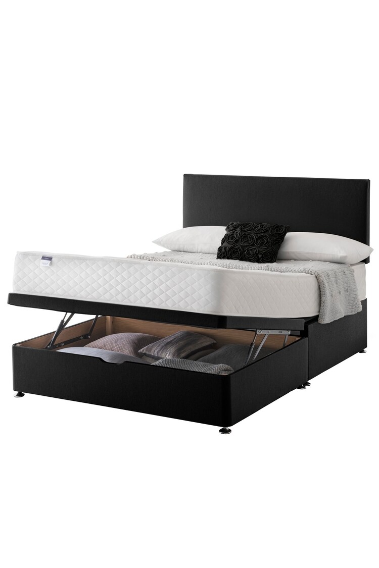 Silentnight Black Eco Miracoil End Lift Half Ottoman Divan Storage Bed Set - Image 2 of 6