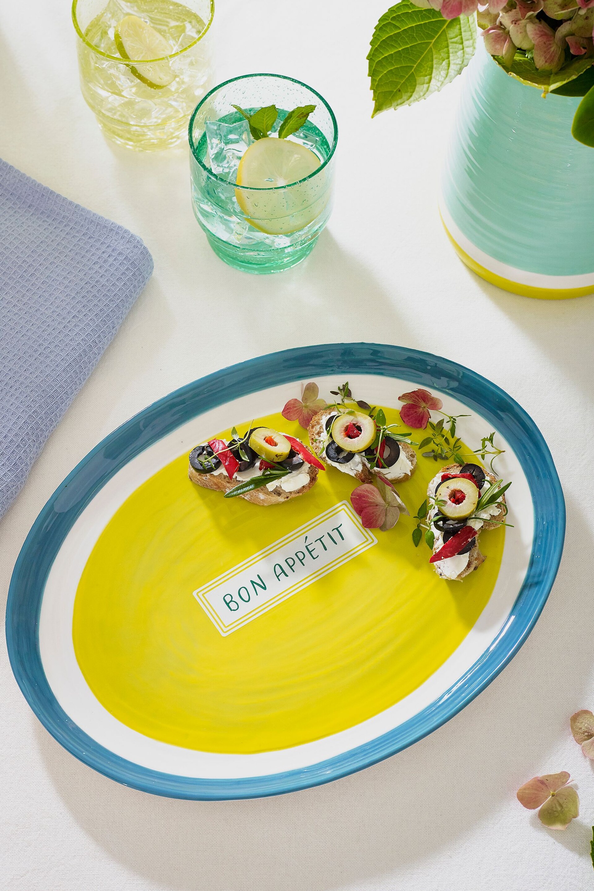Teal Blue Bon Appétit Platter - Image 1 of 4