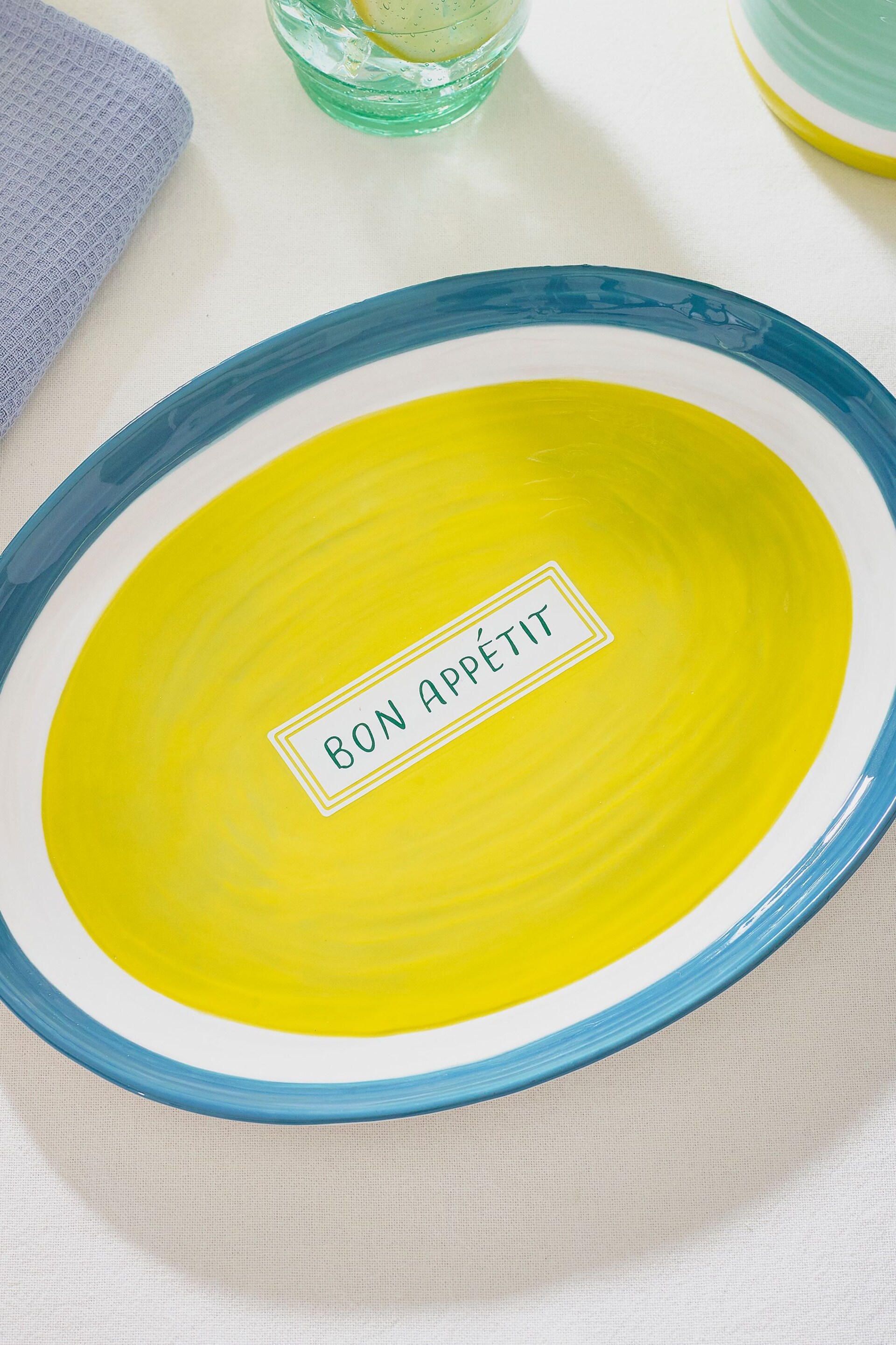 Teal Blue Bon Appétit Platter - Image 2 of 4