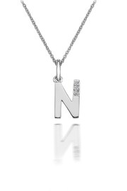 Hot Diamonds Silver Micro Initial Pendant Necklace - Image 1 of 2